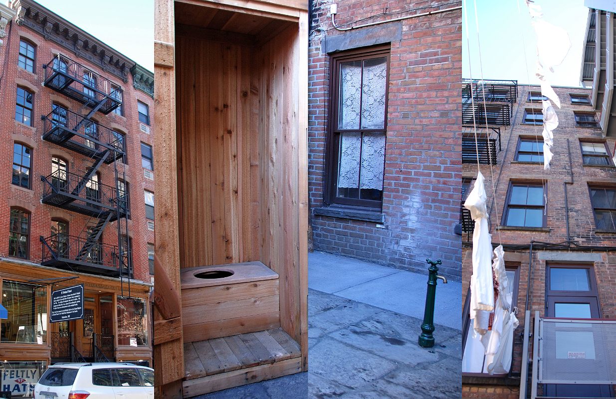 New York City Tenement Museum Outside Front And Back, Outhouse, Water Hydrant